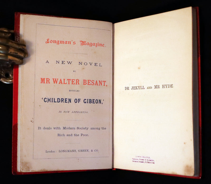 1886 Rare Book in Bickers & Son Binding - Dr Jekyll and Mr Hyde by Stevenson. Second Edition.