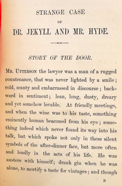 1886 Rare Book in Bickers & Son Binding - Dr Jekyll and Mr Hyde by Stevenson. Second Edition.