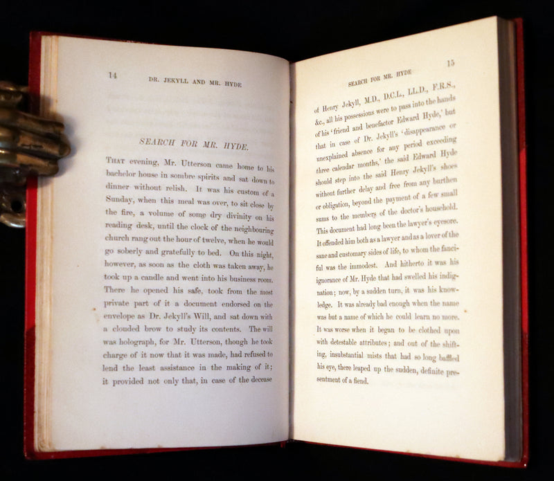 1886 Rare Book in Bickers & Son Binding - Dr Jekyll and Mr Hyde by Stevenson. Second Edition.