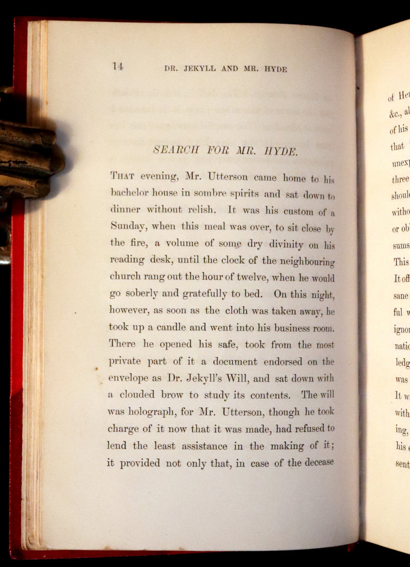 1886 Rare Book in Bickers & Son Binding - Dr Jekyll and Mr Hyde by Stevenson. Second Edition.