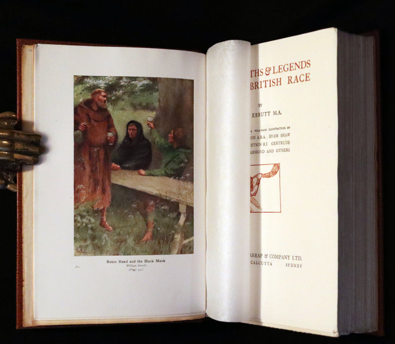 1924 Rare Book - Hero-Myths & Legends of the British Race by Maud Isabel Ebbutt. Illustrated.