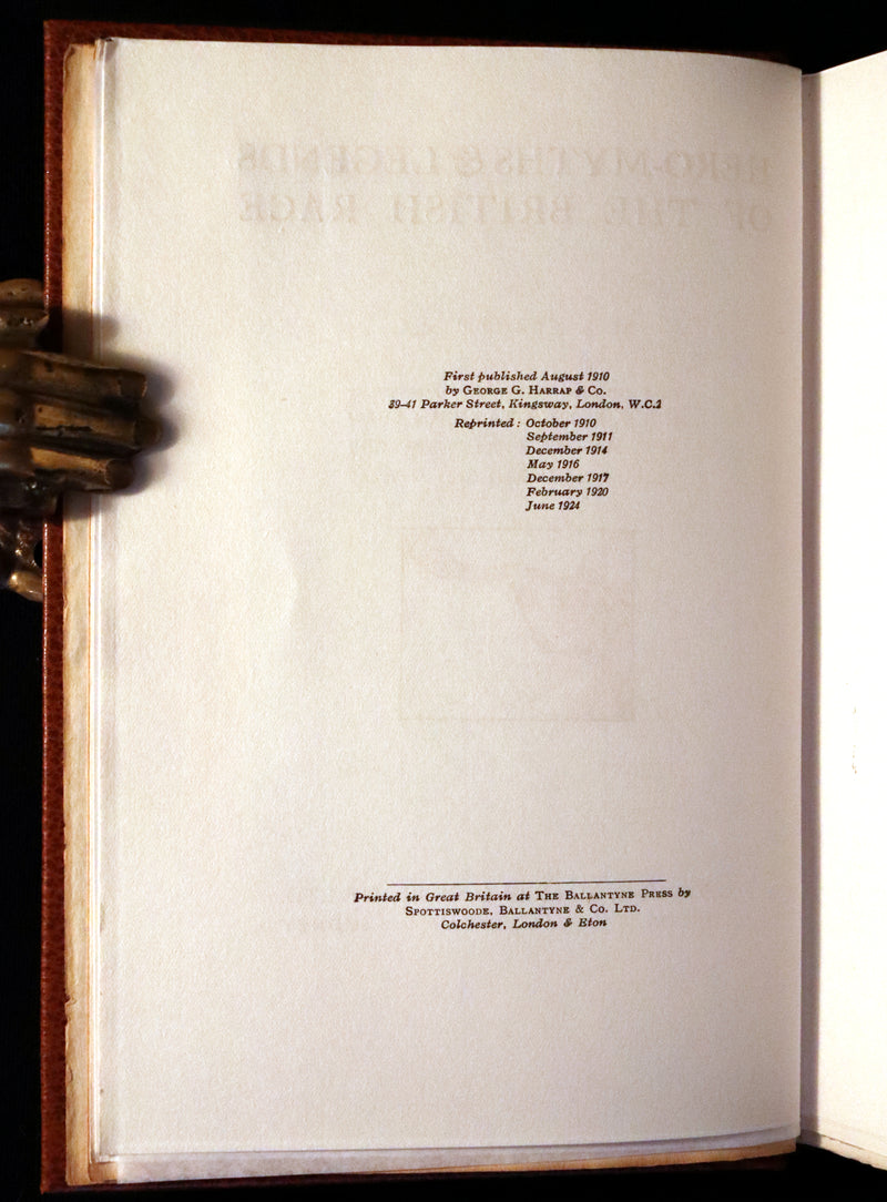 1924 Rare Book - Hero-Myths & Legends of the British Race by Maud Isabel Ebbutt. Illustrated.