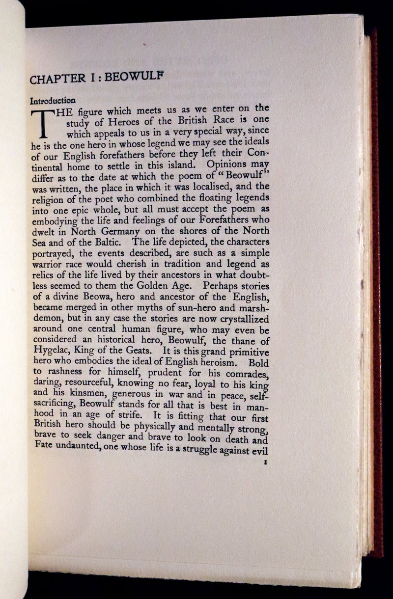 1924 Rare Book - Hero-Myths & Legends of the British Race by Maud Isabel Ebbutt. Illustrated.