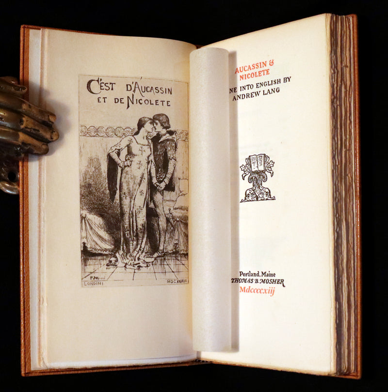 1913 Rare Limited Edition bound in Morocco - MEDIEVAL HISTORY of Aucassin & Nicolette. Knighthood and Chivalry.