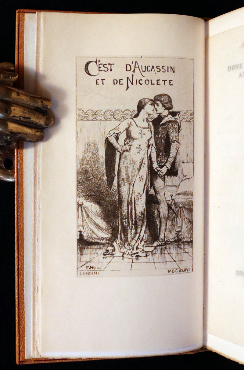 1913 Rare Limited Edition bound in Morocco - MEDIEVAL HISTORY of Aucassin & Nicolette. Knighthood and Chivalry.