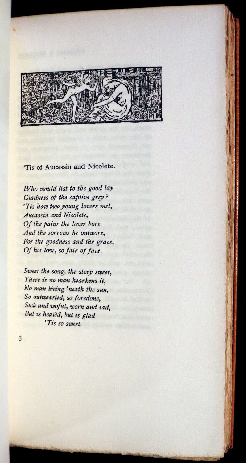 1913 Rare Limited Edition bound in Morocco - MEDIEVAL HISTORY of Aucassin & Nicolette. Knighthood and Chivalry.