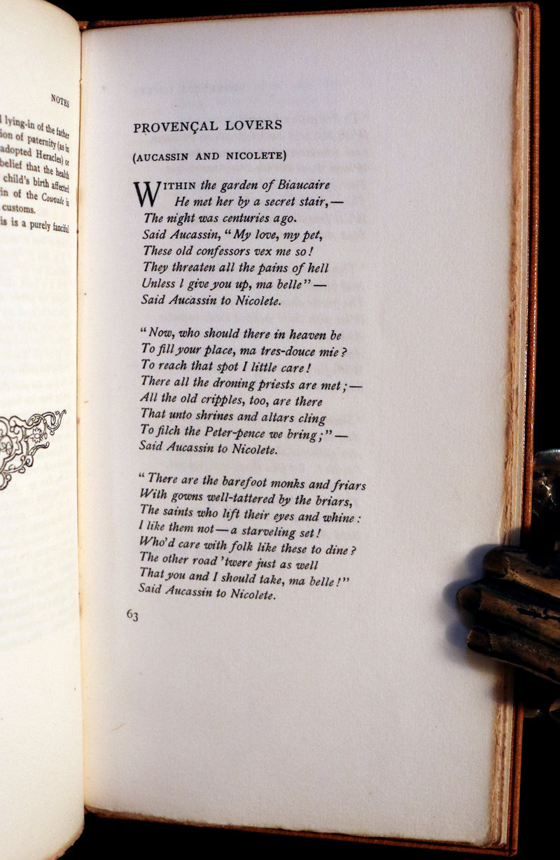 1913 Rare Limited Edition bound in Morocco - MEDIEVAL HISTORY of Aucassin & Nicolette. Knighthood and Chivalry.