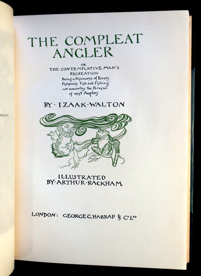 1931 Rare First Edition - THE COMPLEAT ANGLER illustrated by Arthur RACKHAM. Celebration of the Art and Spirit of Fishing.