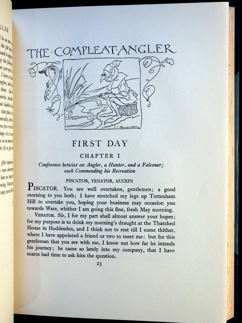 1931 Rare First Edition - THE COMPLEAT ANGLER illustrated by Arthur RACKHAM. Celebration of the Art and Spirit of Fishing.