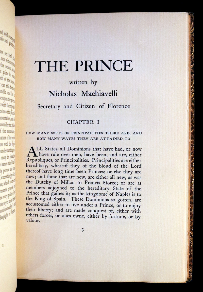 1929 Scarce Limited Edition bound by Morrell - The PRINCE by Niccolò Machiavelli.