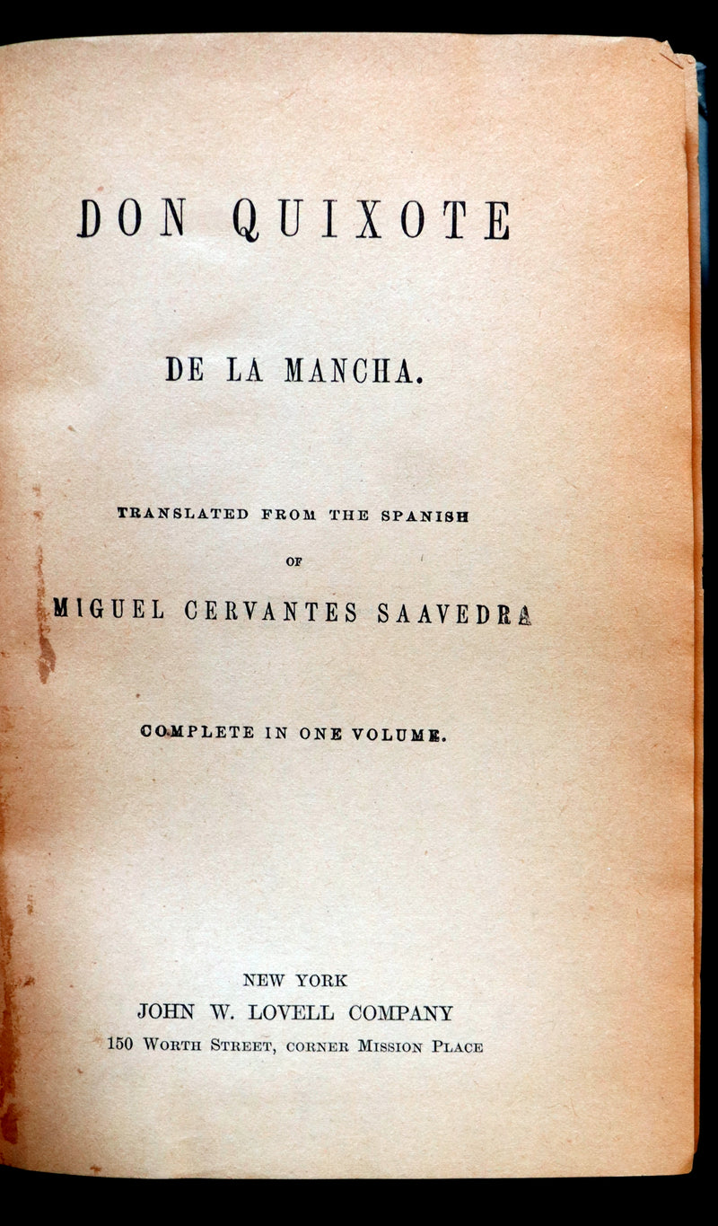 1890 Rare Victorian Edition~ Don Quixote De La Mancha by Cervantes. The Oxford Edition.