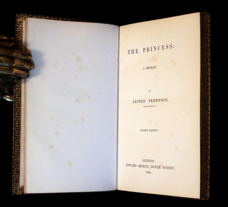 1858 Rare book bound by Riviere - The PRINCESS by Alfred Lord Tennyson.