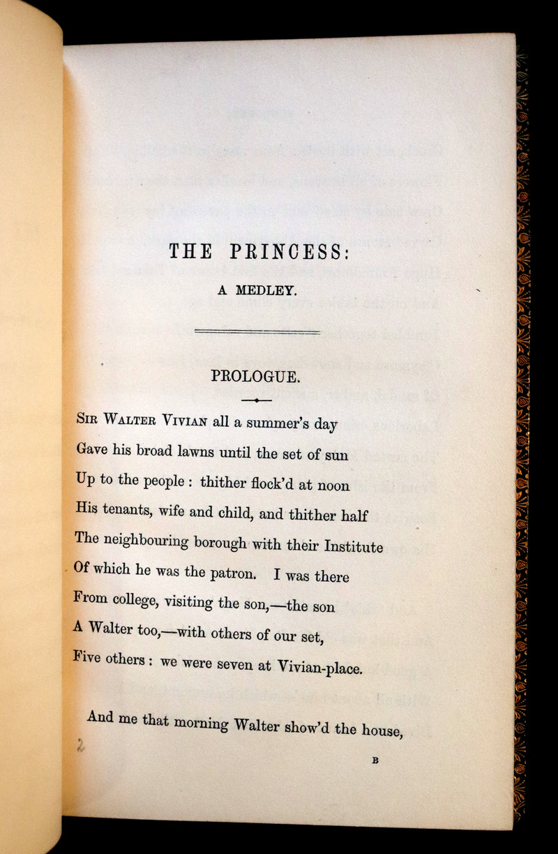 1858 Rare book bound by Riviere - The PRINCESS by Alfred Lord Tennyson.