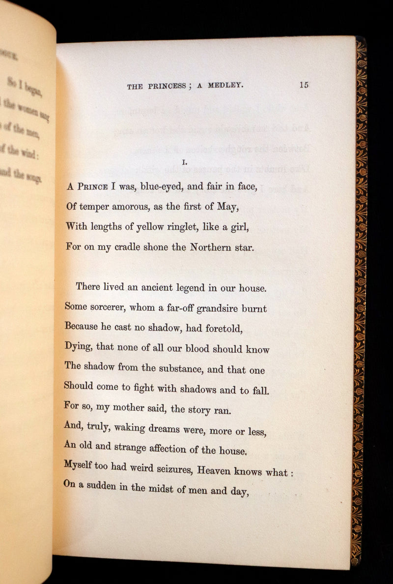 1858 Rare book bound by Riviere - The PRINCESS by Alfred Lord Tennyson.