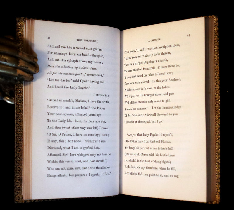 1858 Rare book bound by Riviere - The PRINCESS by Alfred Lord Tennyson.