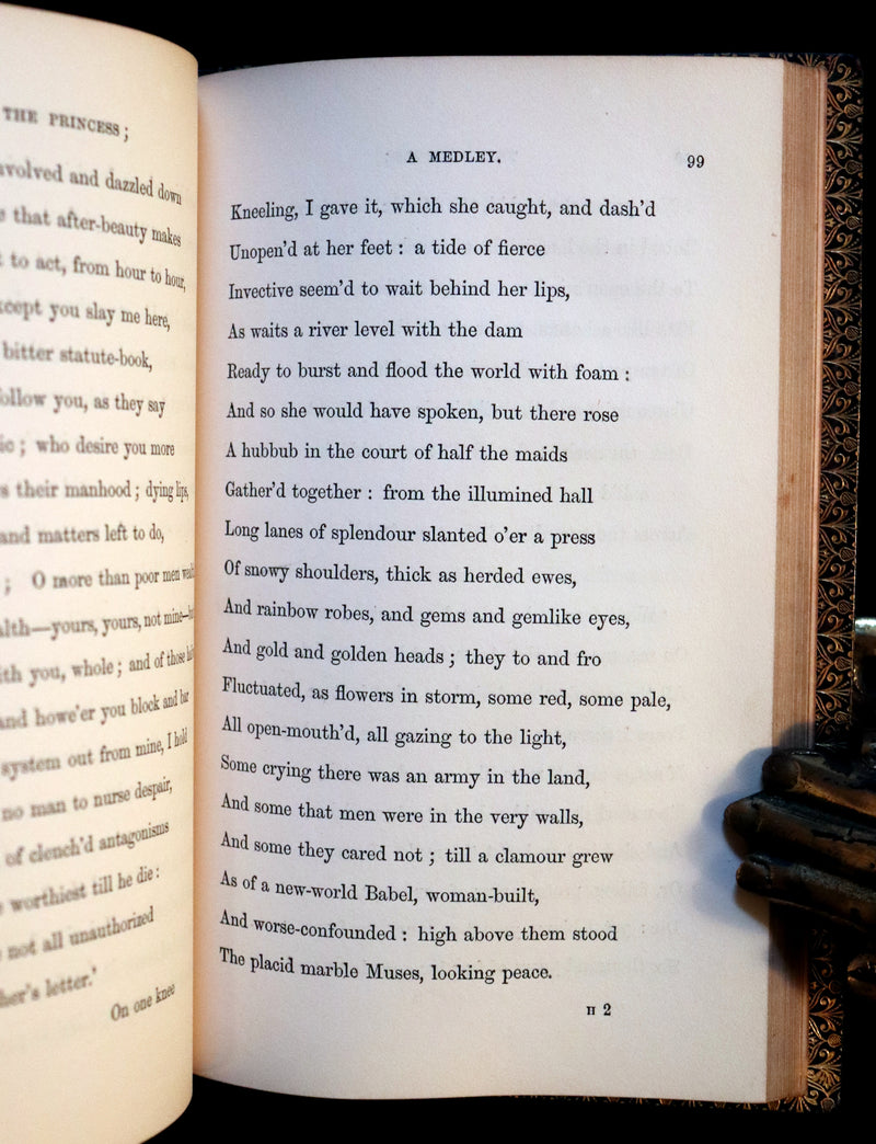 1858 Rare book bound by Riviere - The PRINCESS by Alfred Lord Tennyson.