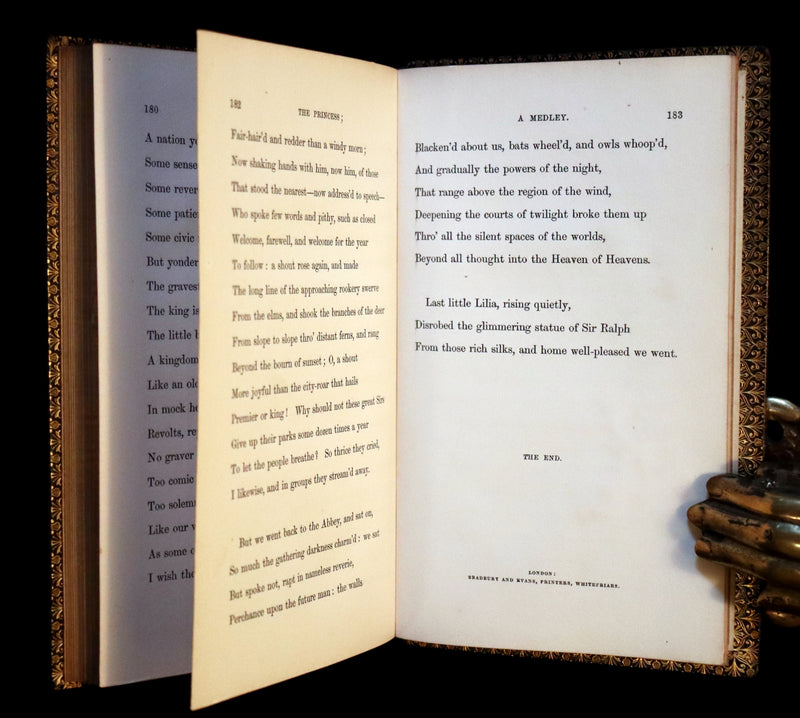 1858 Rare book bound by Riviere - The PRINCESS by Alfred Lord Tennyson.