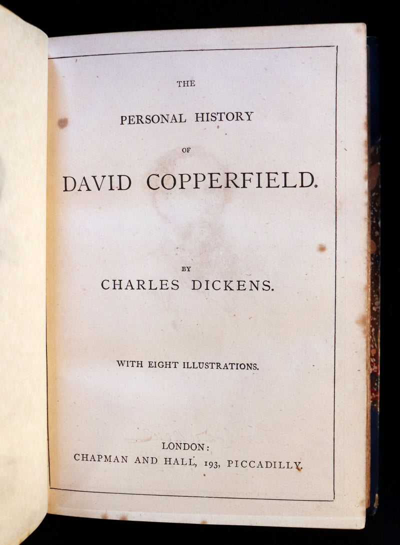 1869 Rare Victorian Book - DAVID COPPERFIELD by Charles Dickens Illustrated by Browne.