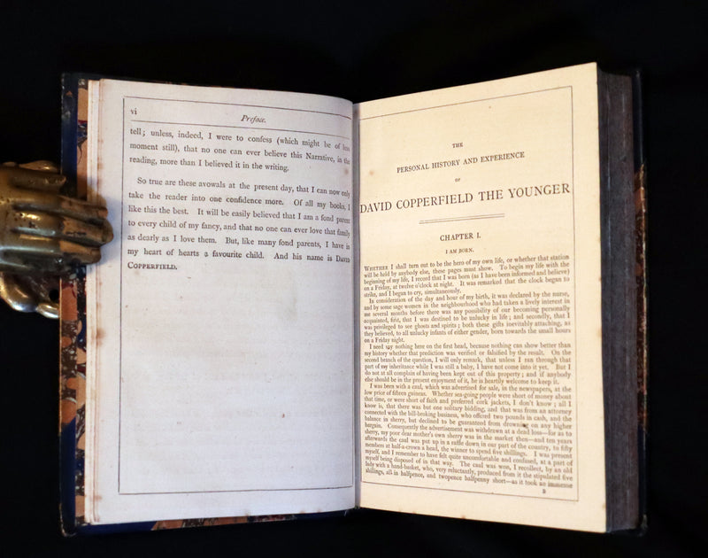 1869 Rare Victorian Book - DAVID COPPERFIELD by Charles Dickens Illustrated by Browne.