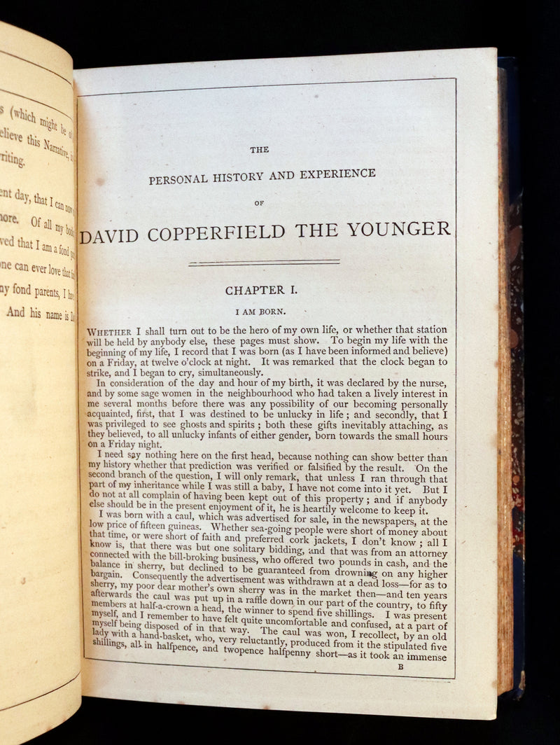 1869 Rare Victorian Book - DAVID COPPERFIELD by Charles Dickens Illustrated by Browne.