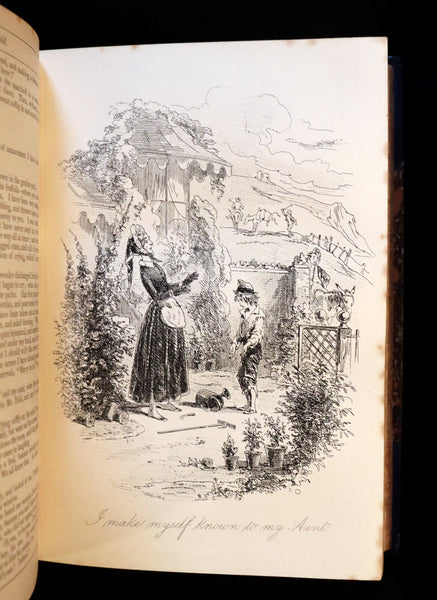 1869 Rare Victorian Book - DAVID COPPERFIELD by Charles Dickens Illustrated by Browne.