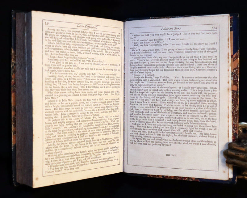 1869 Rare Victorian Book - DAVID COPPERFIELD by Charles Dickens Illustrated by Browne.