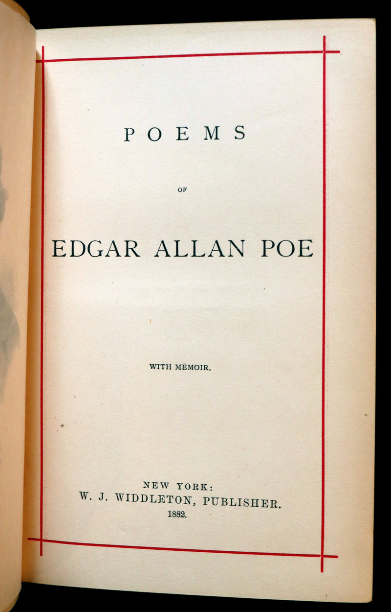 1882 Rare Victorian Book - Poems of Edgar Allan POE (The Raven, Lenore, Ulalume, ...).