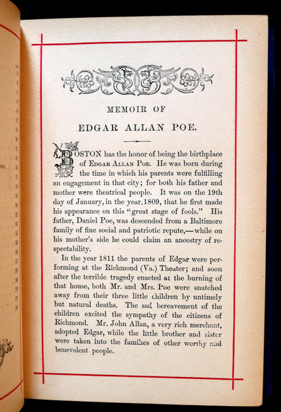 1882 Rare Victorian Book - Poems of Edgar Allan POE (The Raven, Lenore, Ulalume, ...).