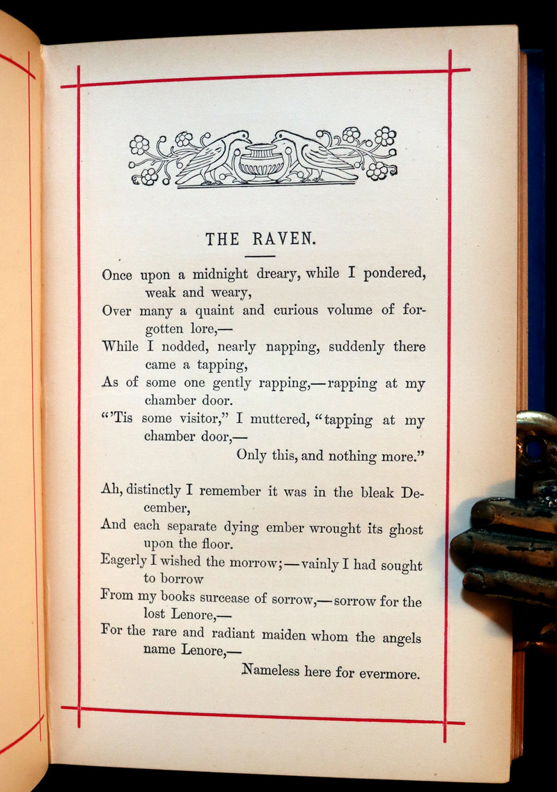 1882 Rare Victorian Book - Poems of Edgar Allan POE (The Raven, Lenore, Ulalume, ...).