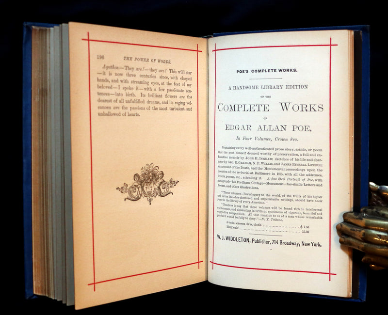 1882 Rare Victorian Book - Poems of Edgar Allan POE (The Raven, Lenore, Ulalume, ...).