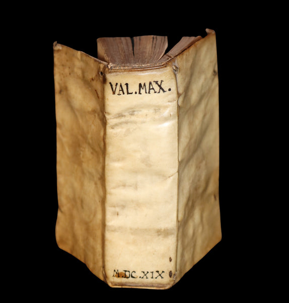 1619 Scarce Latin Vellum Book - Valerius Maximus' Stories of Roman life. Dictorum, factorumque memorabilium libri IX.