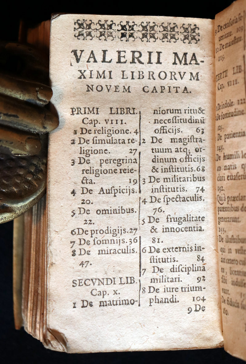 1619 Scarce Latin Vellum Book - Valerius Maximus' Stories of Roman life. Dictorum, factorumque memorabilium libri IX.