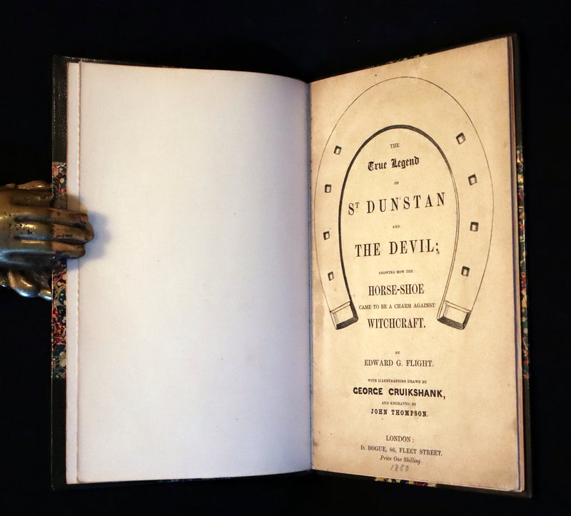 1850 Scarce 1stED - CRUIKSHANK's True Legend of St Dunstan, Horseshoe Against Witchcraft.