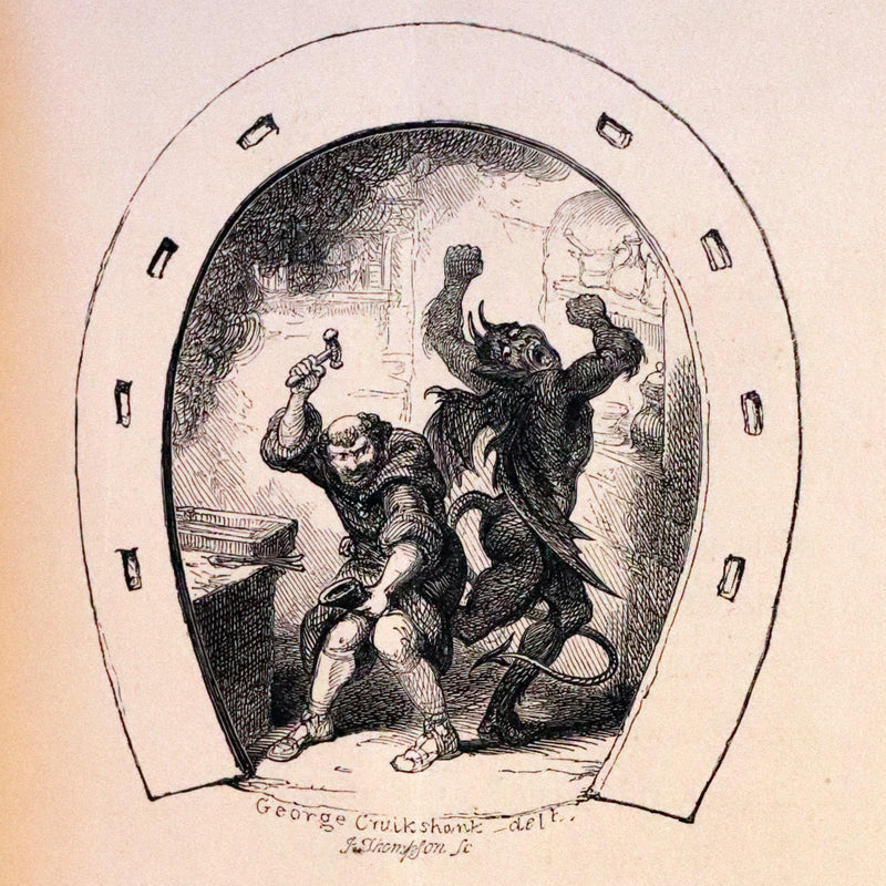 1850 Scarce 1stED - CRUIKSHANK's True Legend of St Dunstan, Horseshoe Against Witchcraft.