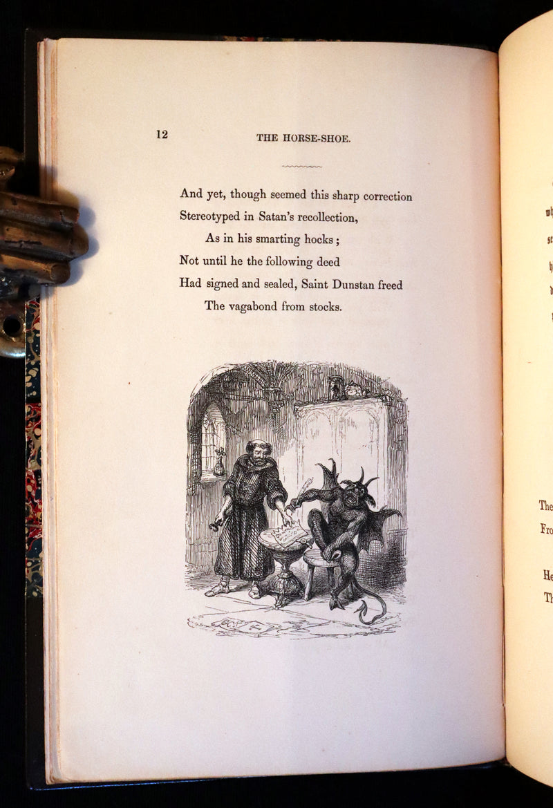 1850 Scarce 1stED - CRUIKSHANK's True Legend of St Dunstan, Horseshoe Against Witchcraft.