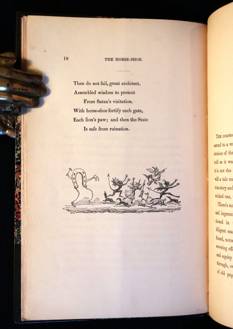 1850 Scarce 1stED - CRUIKSHANK's True Legend of St Dunstan, Horseshoe Against Witchcraft.