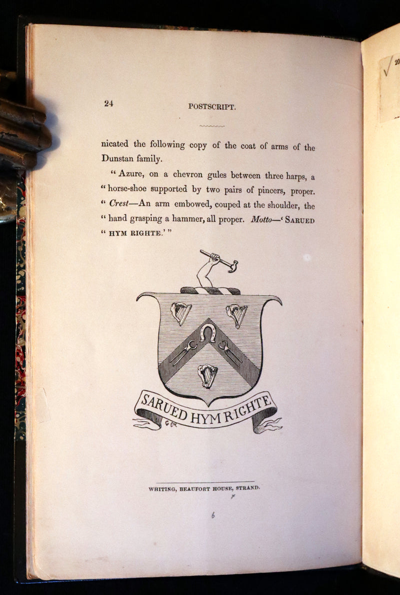 1850 Scarce 1stED - CRUIKSHANK's True Legend of St Dunstan, Horseshoe Against Witchcraft.