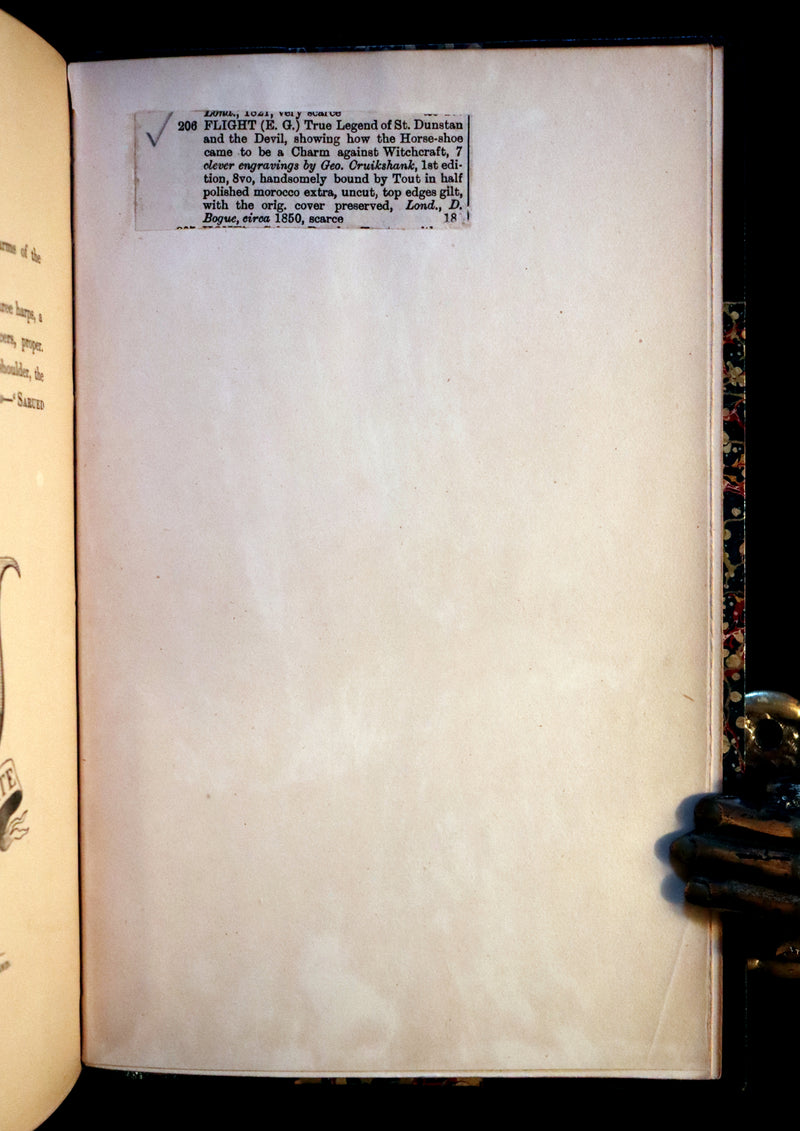 1850 Scarce 1stED - CRUIKSHANK's True Legend of St Dunstan, Horseshoe Against Witchcraft.