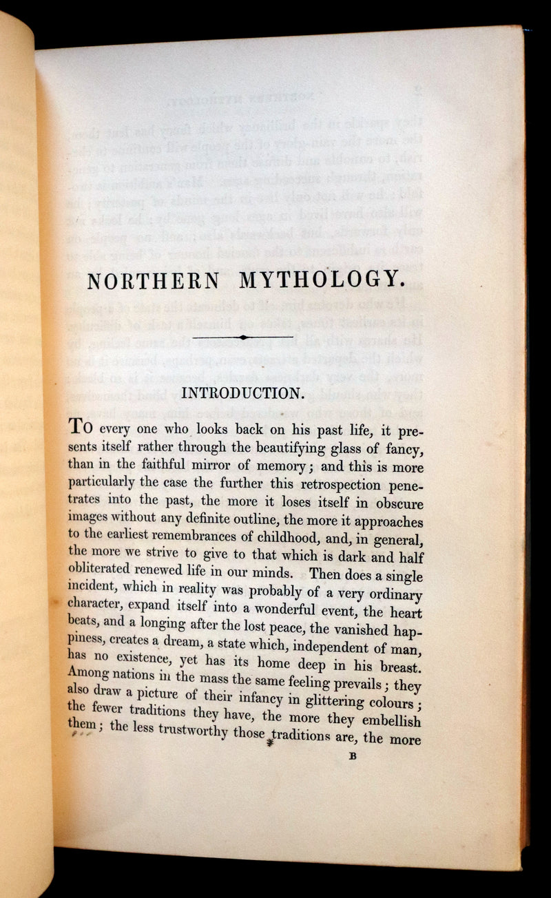 1851 Scarce First Edition set bound by Bayntun - Northern Mythology. Superstitions Of Scandinavia, North Germany, And The Netherlands.