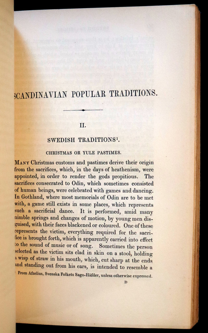 1851 Scarce First Edition set bound by Bayntun - Northern Mythology. Superstitions Of Scandinavia, North Germany, And The Netherlands.