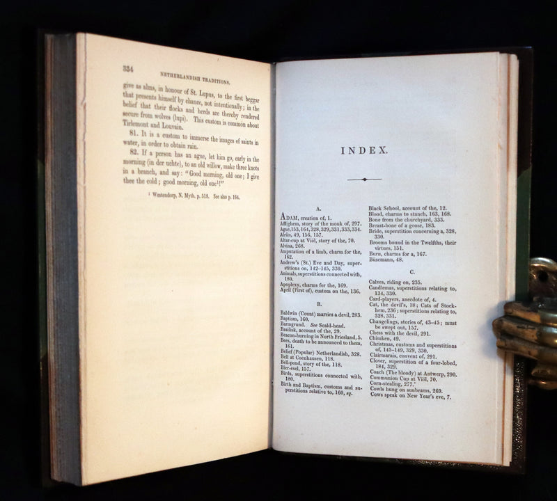 1851 Scarce First Edition set bound by Bayntun - Northern Mythology. Superstitions Of Scandinavia, North Germany, And The Netherlands.