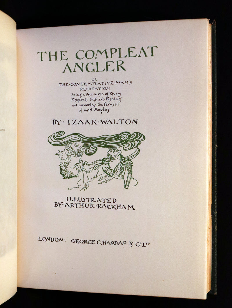1931 Rare First Edition - THE COMPLEAT ANGLER illustrated by Arthur RACKHAM. Art and Spirit of Fishing.
