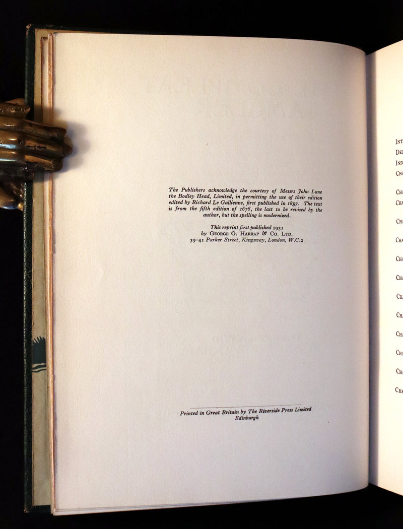 1931 Rare First Edition - THE COMPLEAT ANGLER illustrated by Arthur RACKHAM. Art and Spirit of Fishing.