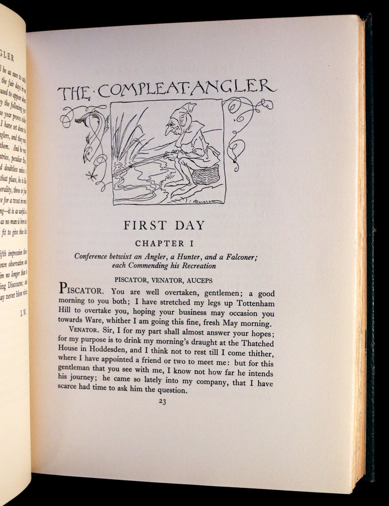 1931 Rare First Edition - THE COMPLEAT ANGLER illustrated by Arthur RACKHAM. Art and Spirit of Fishing.