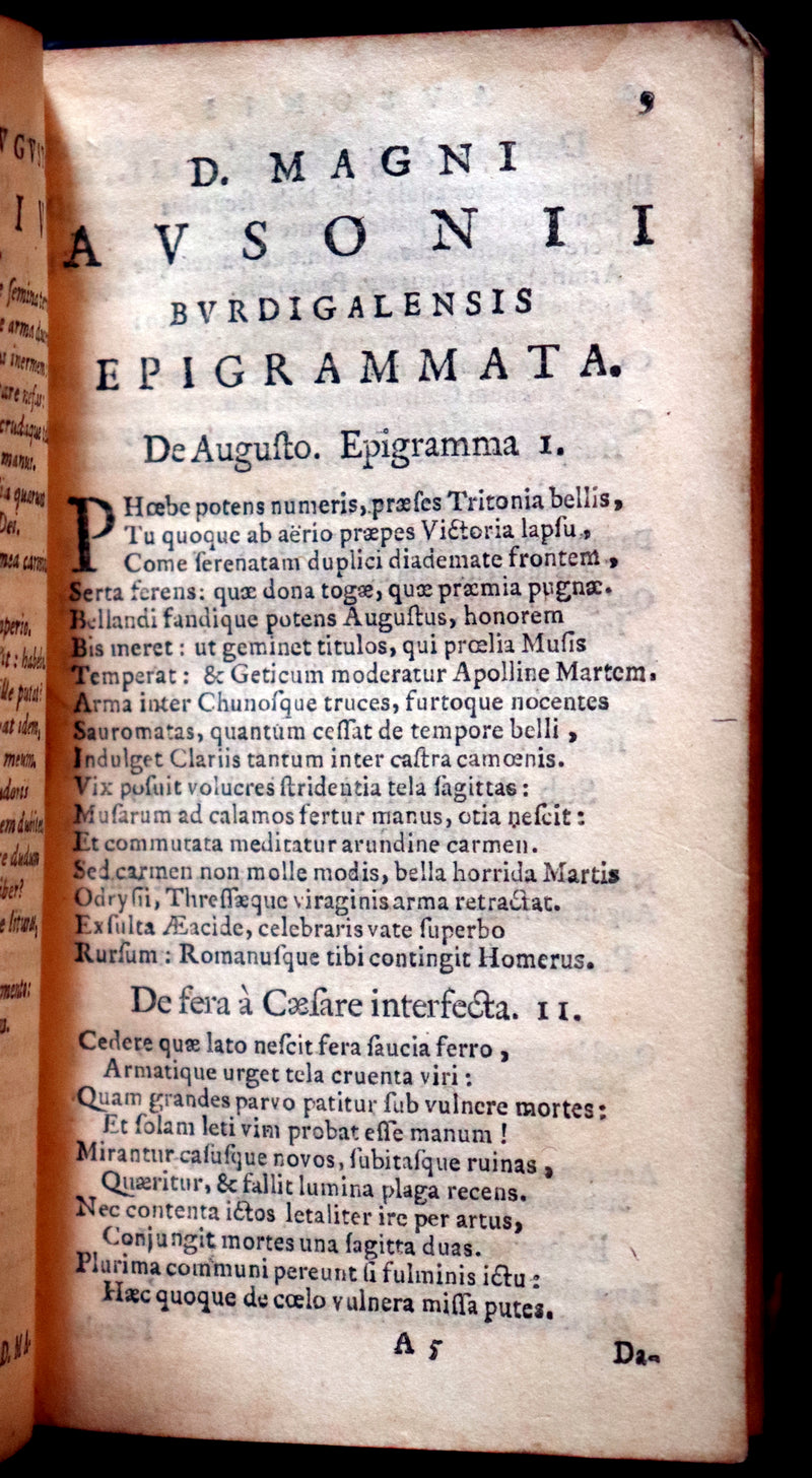 1669 Rare Latin Book - Roman poet AUSONIUS Works. D. Magni Ausonii Burdigalensis Opera.