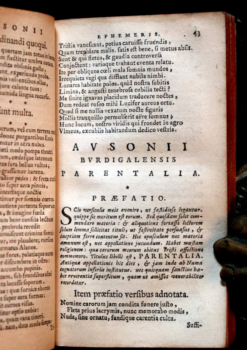 1669 Rare Latin Book - Roman poet AUSONIUS Works. D. Magni Ausonii Burdigalensis Opera.