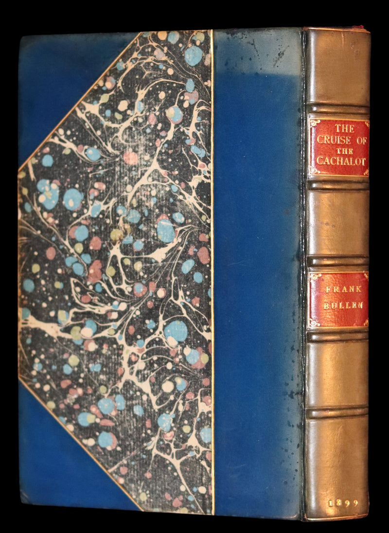 1899 Rare Whaling Expedition Book bound by Root - The Cruise of the "Cachalot" by F.T. Bullen.