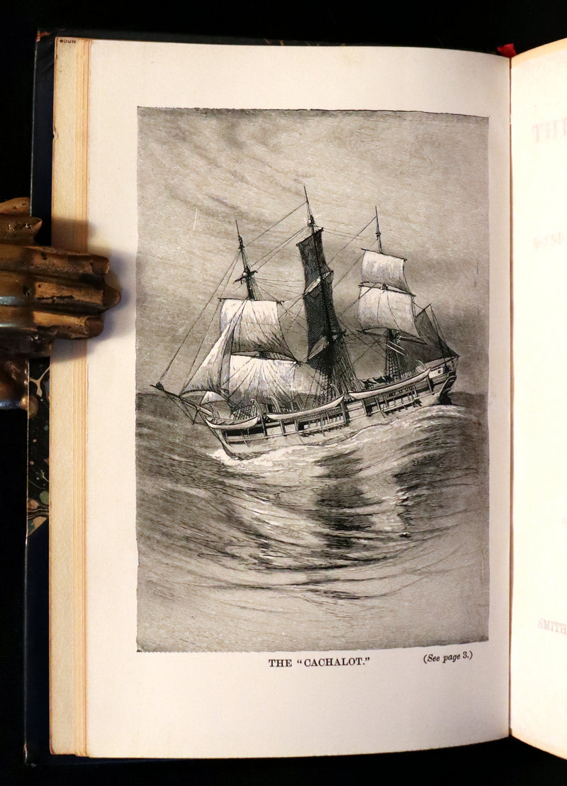 1899 Rare Whaling Expedition Book bound by Root - The Cruise of the "Cachalot" by F.T. Bullen.