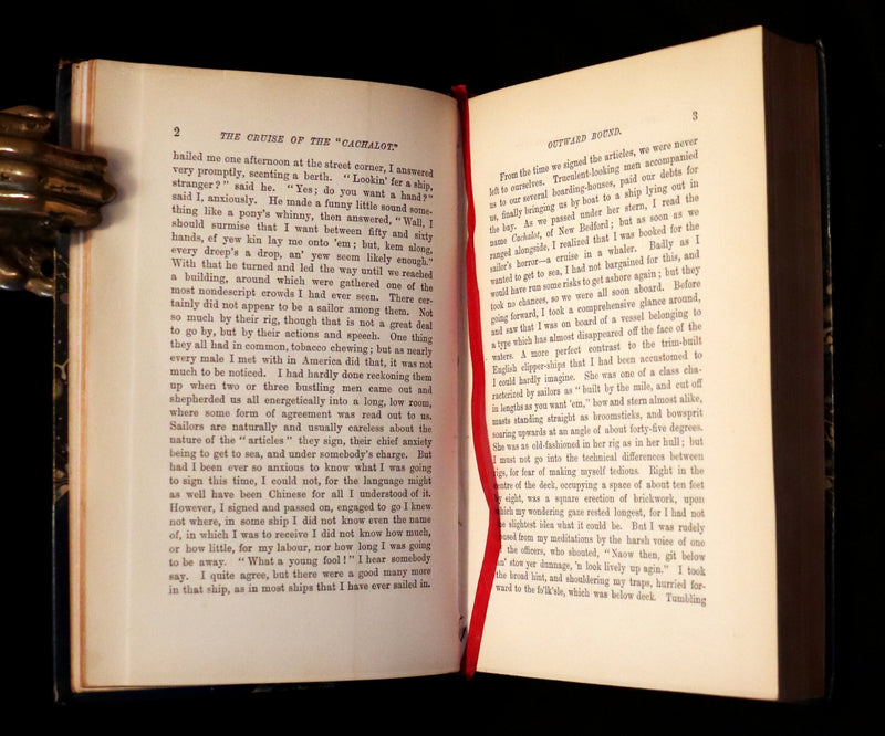 1899 Rare Whaling Expedition Book bound by Root - The Cruise of the "Cachalot" by F.T. Bullen.