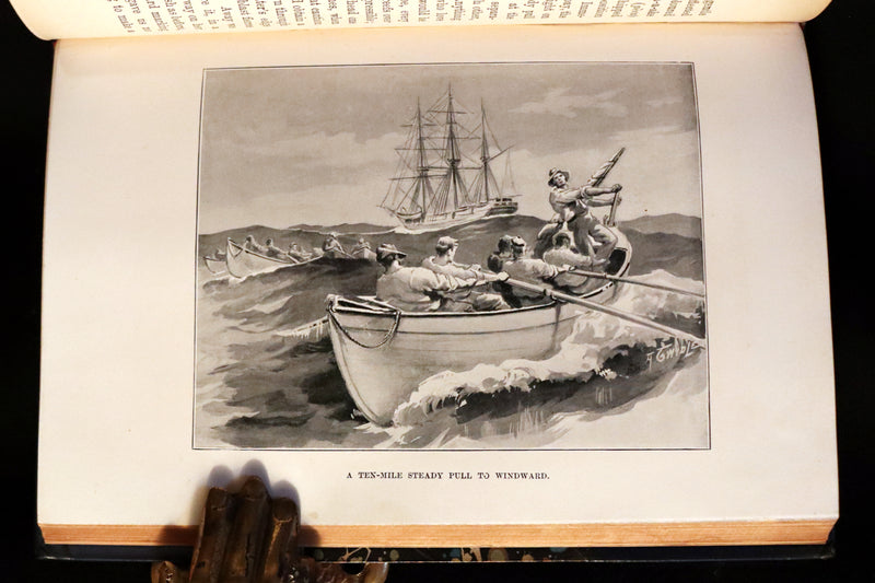1899 Rare Whaling Expedition Book bound by Root - The Cruise of the "Cachalot" by F.T. Bullen.